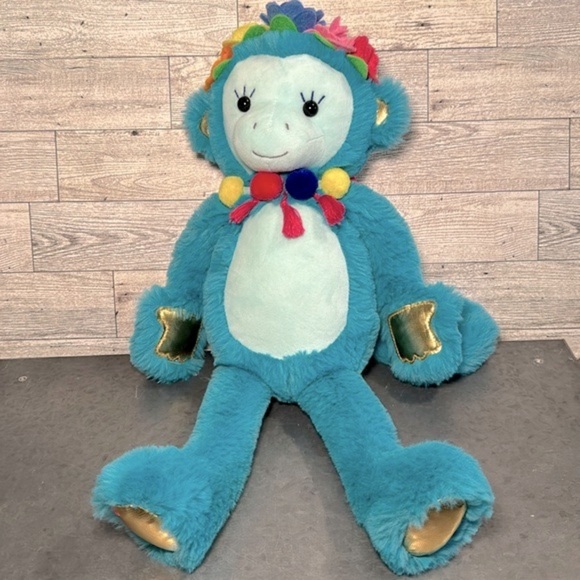 Lilly Pulitzer Pottery Barn Kids Cheeky Monkey Plush Blue Turquoise - Picture 1 of 11